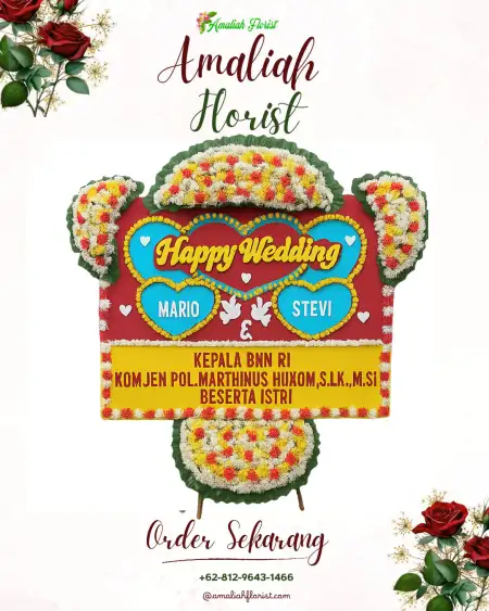 Papan Bunga Pernikahan Liang